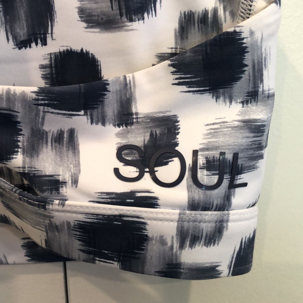 NWT Soulcycle Y Back Katie Yoga Sport Bra Abstract Polka Dot - Picture 6 of 13